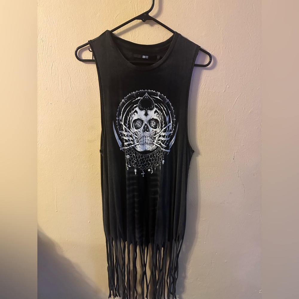 Iron Fist fringe skull tunic